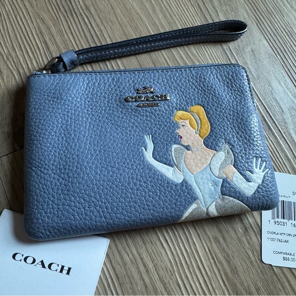 Coach Blue Wristlet with Cinderella Design - Picture 7 of 7